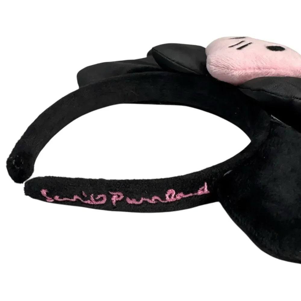 Sanrio Kuromi Puroland Cat Bow Black Plush Headband Cosplay Costume Accessory